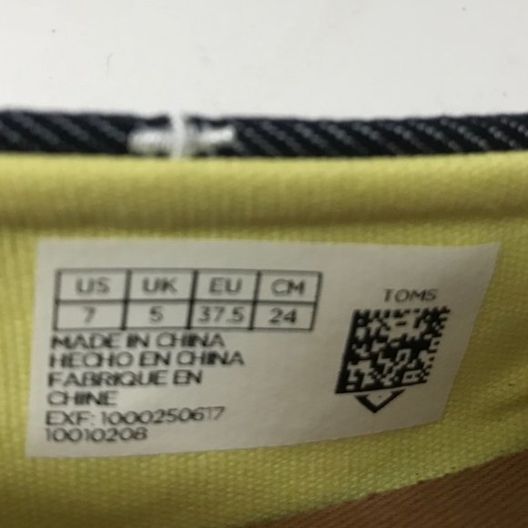 TOMS Navy Blue & White Anchor Embroidered Alpargata Slip-ons - Picture 2 of 16